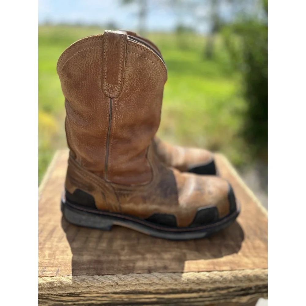 Ariat Work Waterproof Composite Toe Pull On Boots Men's 10EE Brown EH ASTM F2413